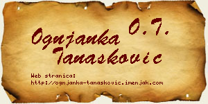 Ognjanka Tanasković vizit kartica